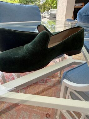 Stubbs & Wootton men’s Emerald Green Velvet Slip-On Loafers